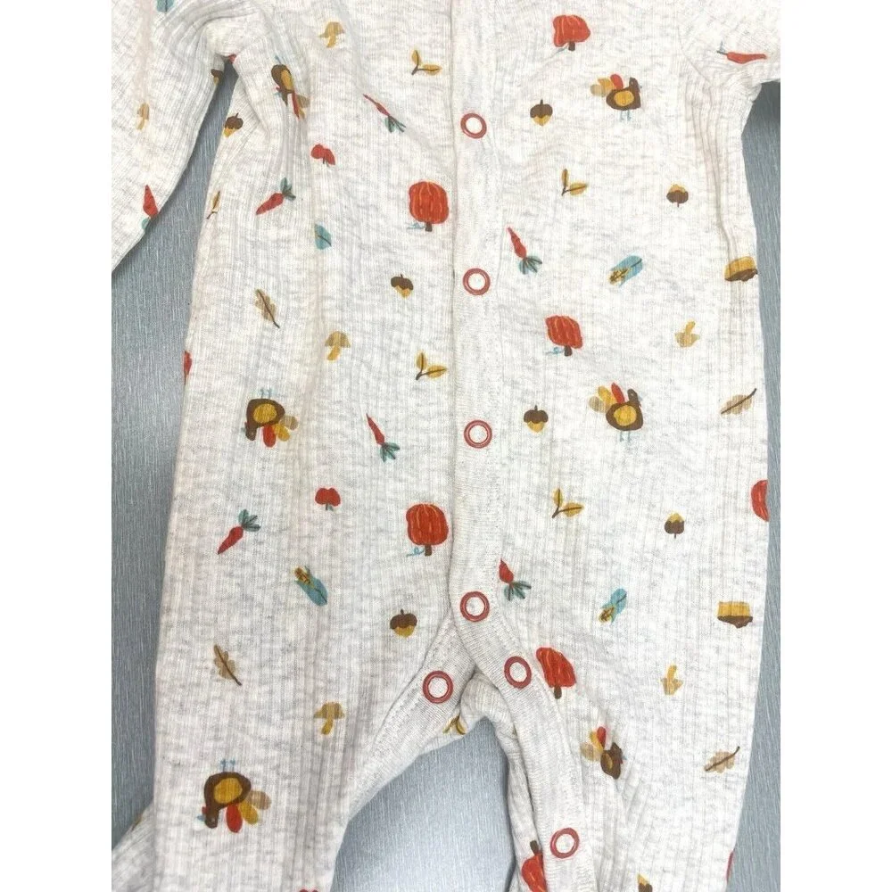 Carter's  Thanksgiving Snap-up Sleep & Play Bodysuit in Grey Newborn